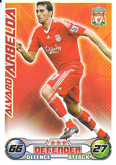 Alvaro Arbeloa Liverpool 2008/09 Topps Match Attax #149